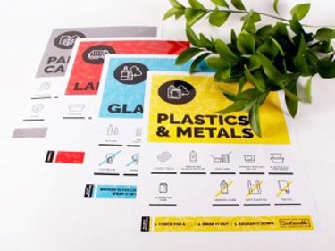 Printed guides to recycling