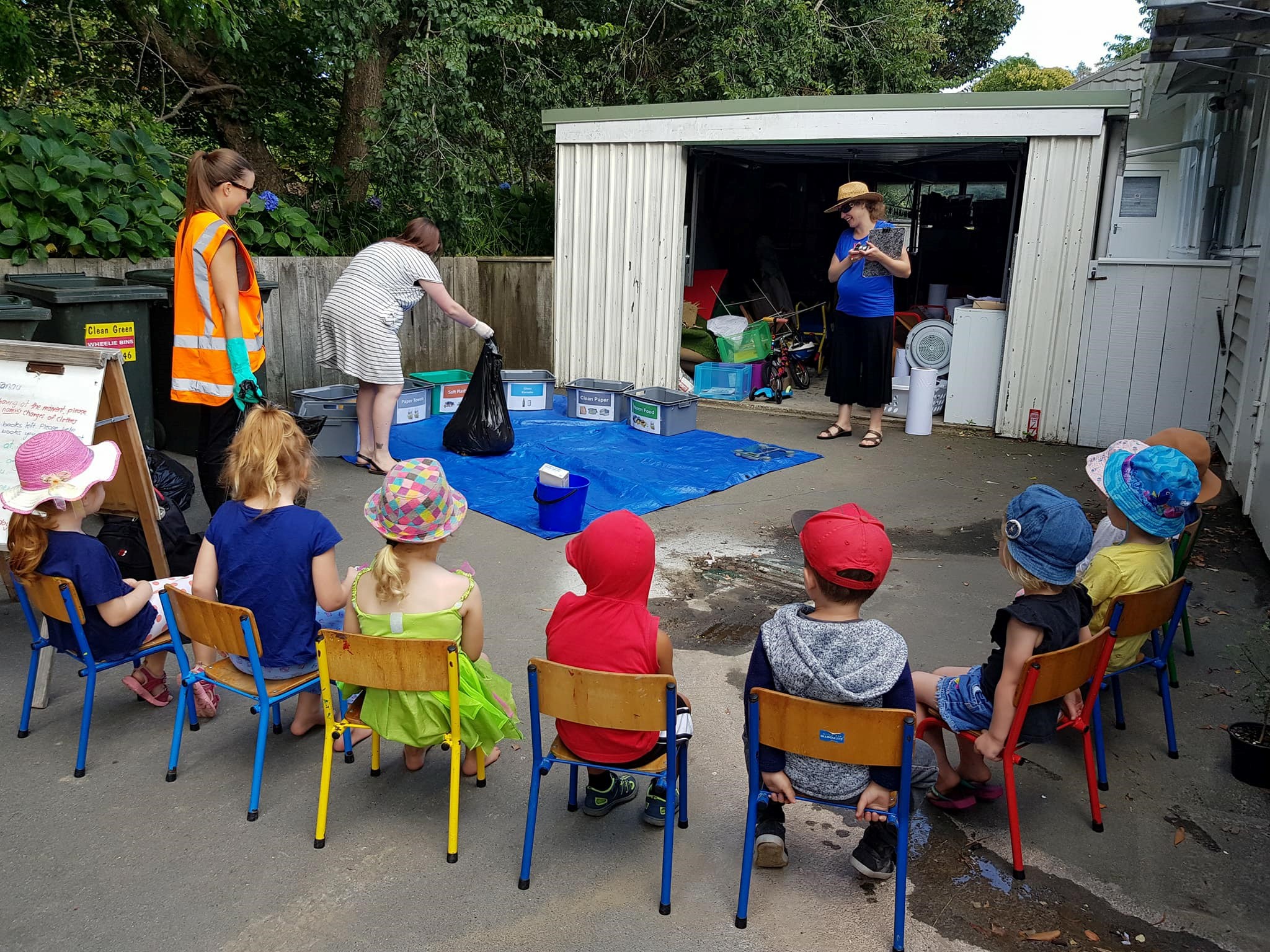 Waste audit at an early childhood centre (image courtesy of Kapiti Coast District Council)